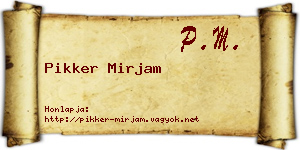 Pikker Mirjam névjegykártya